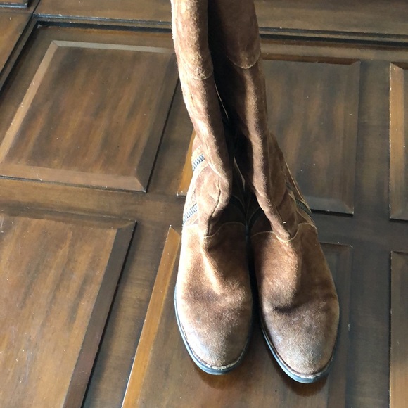 Women’s size 8 medium brown leather born zip up boots - Picture 2 of 12